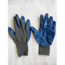 Gants de travail en sécurité recouverts de nitrate de polyester 13G (N6013)